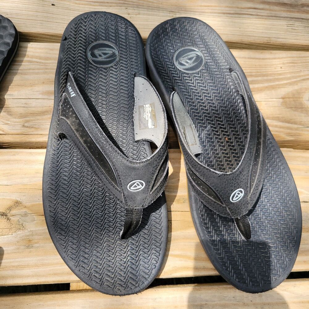 Reef Flip Flops Thong Black Slip On Sandals Men's Size 12